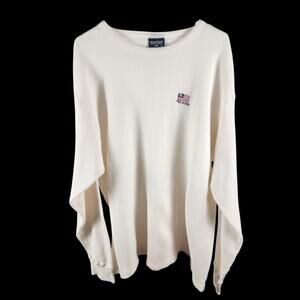 Vintage Ralph Lauren Polo Jeans Co Waffle-Knit Whit Sweater Men's XXL